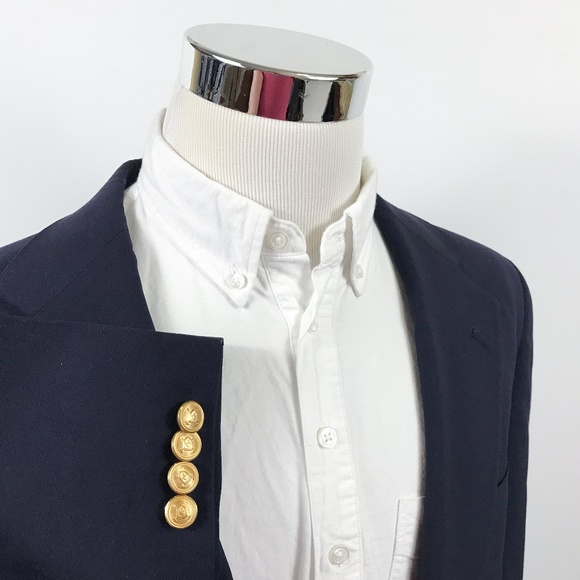 ralph lauren blue blazer gold buttons